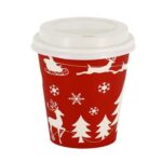 10oz Single Wall Cups Festive Red Design 100 2