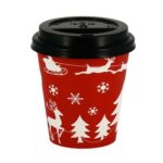 10oz Single Wall Cups Festive Red Design 100 3