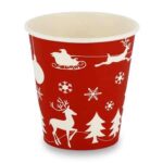 10oz Single Wall Cups Festive Red Design 1000
