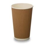 16oz Kraft Brown Ripple Cups 100