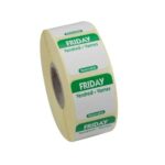 25mm Square Day Of The Week Labels Friday 1000