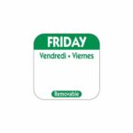 25mm Square Day Of The Week Labels Friday 1000 2