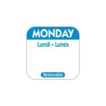 25mm Square Day Of The Week Labels Monday 1000 2