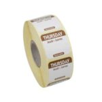 25mm Square Day Of The Week Labels Thursday 1000