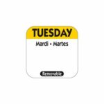 25mm Square Day Of The Week Labels Tuesday 1000 2