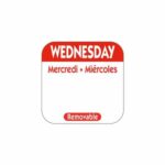 25mm Square Day Of The Week Labels Wednesday 1000 2