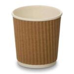 4oz Kraft Brown Ripple Cups 100