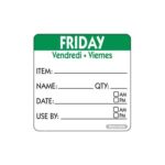 50mm Square Day Of The Week Labels Friday 500 2