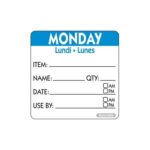 50mm Square Day Of The Week Labels Monday 500 2