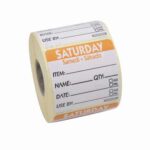 50mm Square Day Of The Week Labels Saturday 500