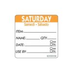 50mm Square Day Of The Week Labels Saturday 500 2