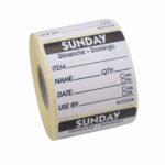 50mm Square Day Of The Week Labels Sunday 500