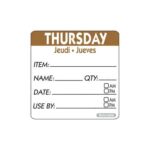 50mm Square Day Of The Week Labels Thursday 500 2