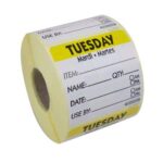 50mm Square Day Of The Week Labels Tuesday 500