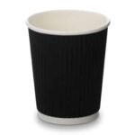 8oz Black Ripple Cups 100