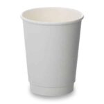 8oz Double Wall Cups Matt White 100