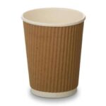 8oz Kraft Brown Ripple Cups 100