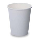 8oz Single Wall White Paper Cups 100