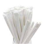 Paper Drinking Straws Individually Wrapped White 250
