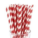 Paper Drinking Straws Red Stripe 250 2