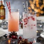 Paper Drinking Straws Red White Snowflakes 250 4