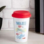 Travel Mug Wake Up Design 330ml 3