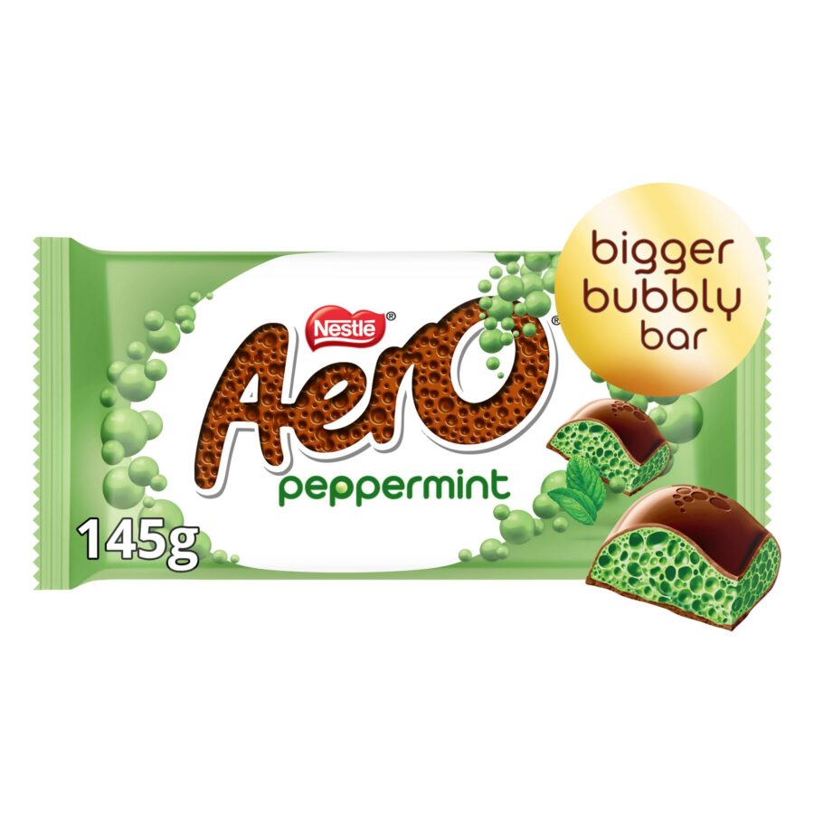 Aero Shaero Milk Chocolate Peppermint Bar 145g