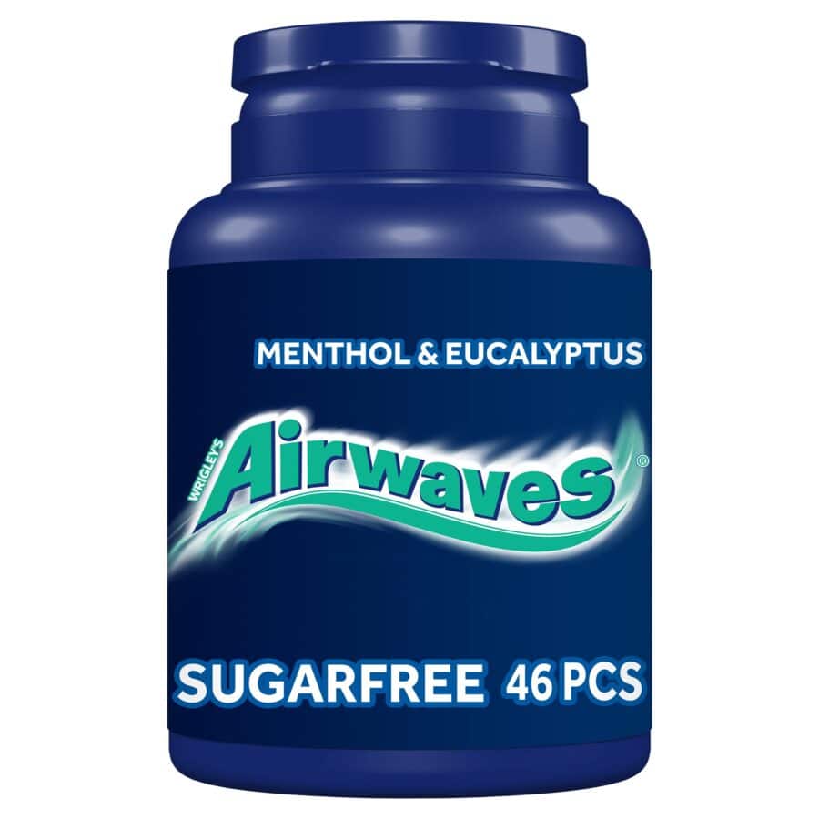 Airwaves Menthol & Eucalyptus Chewing Gum Bottle 46 Pieces