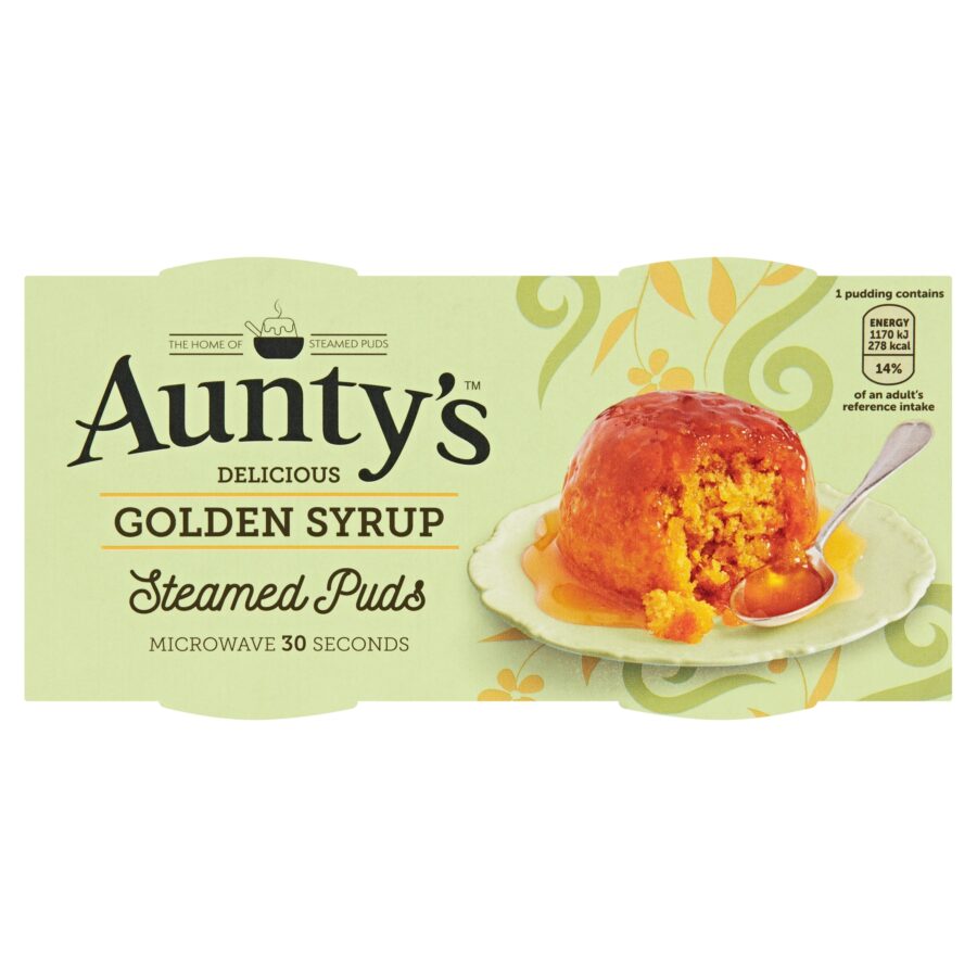 Auntys Golden Syrup Steamed Puddings 2 X 95G