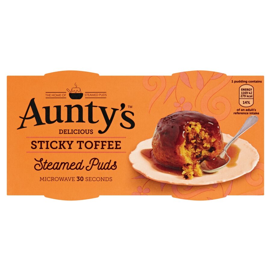 Auntys Sticky Toffee Steamed Puddings 2 X 95G