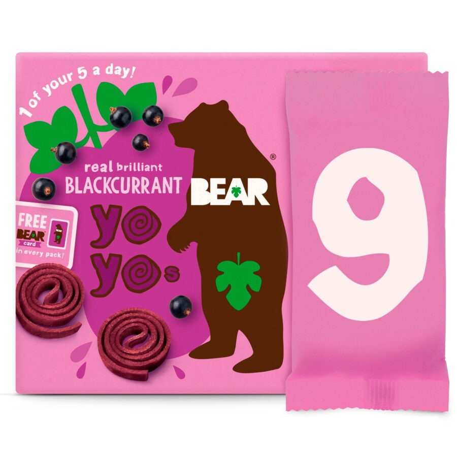 Bear Blackcurrant Fruit Rolls YoYos 9 x 20g