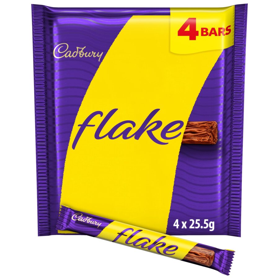 Cadbury Flake Chocolate Bar 4 Pack Multipack 102g