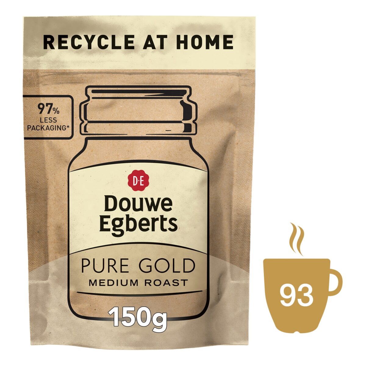 Douwe Egberts Pure Gold Paper Refill Instant Coffee 150G 1