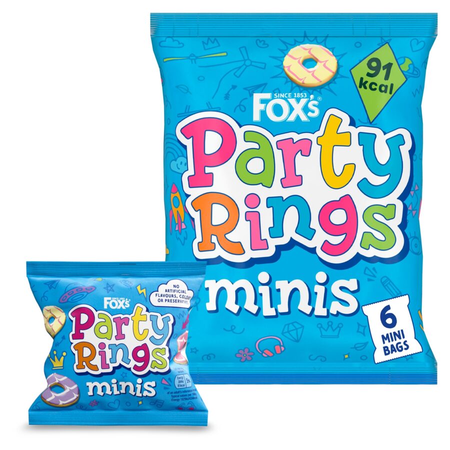 Fox's Party Rings Mini Biscuits Multipack, 6 x 21g