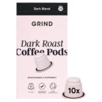 Grind Dark Roast Coffee Pods Biodegradable Sustainable 10 Pack 52g