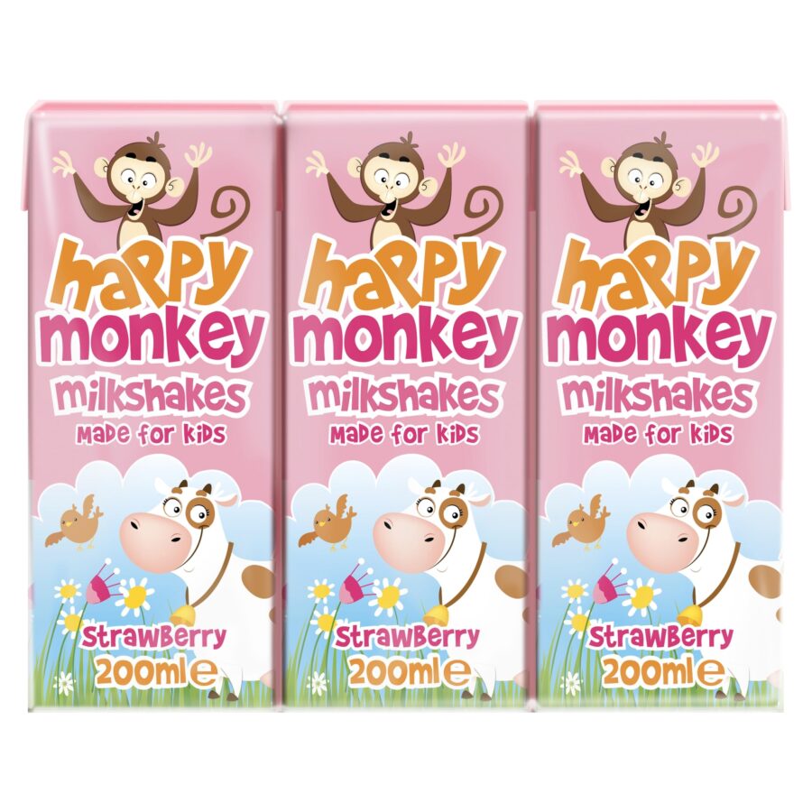 Happy-Monkey-Milkshake-Strawberry-3X200ml