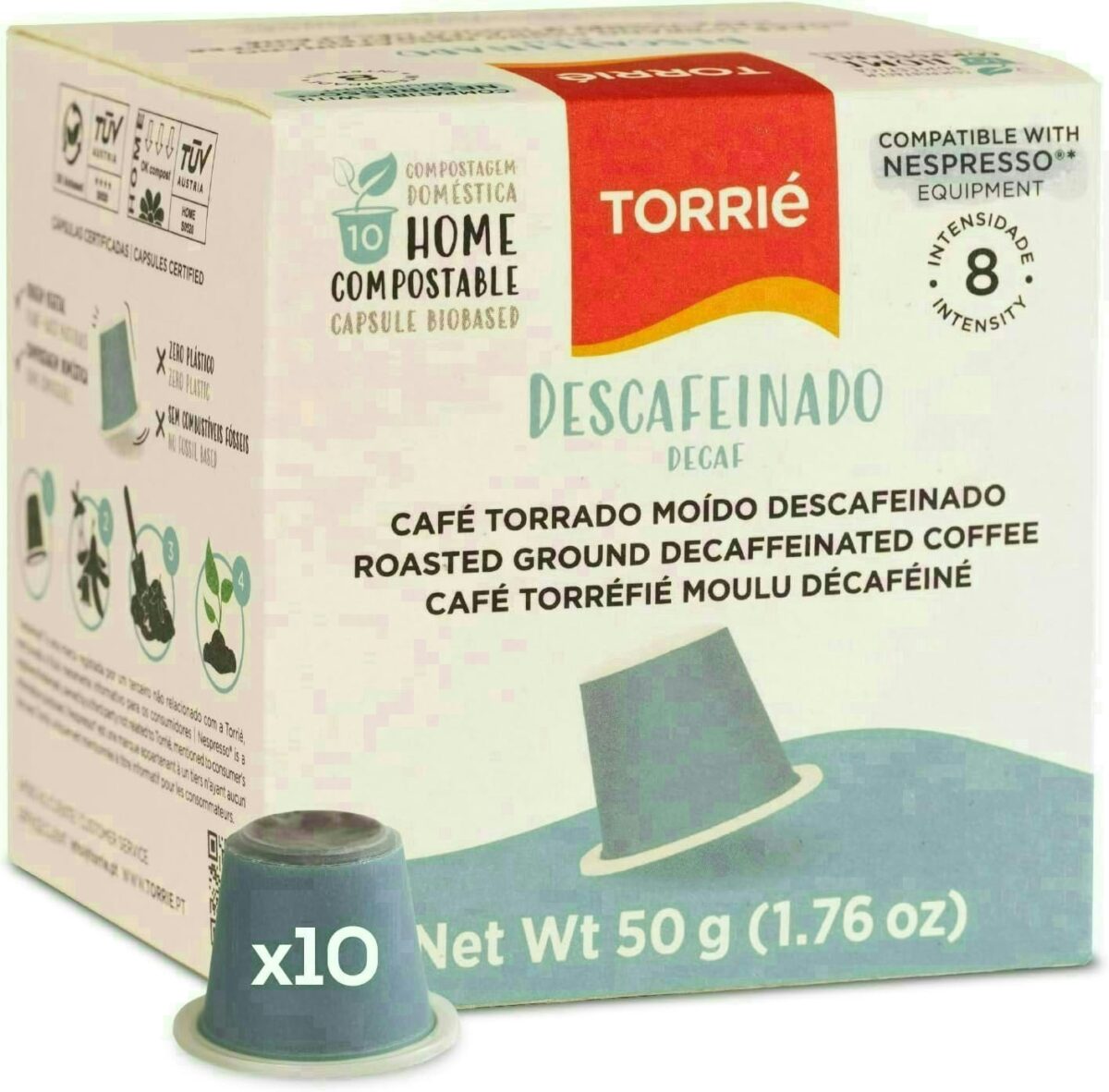 Home Compostable Decaf Nespresso ® Compatible Biodegradable Coffee Capsules 10 Pods 1