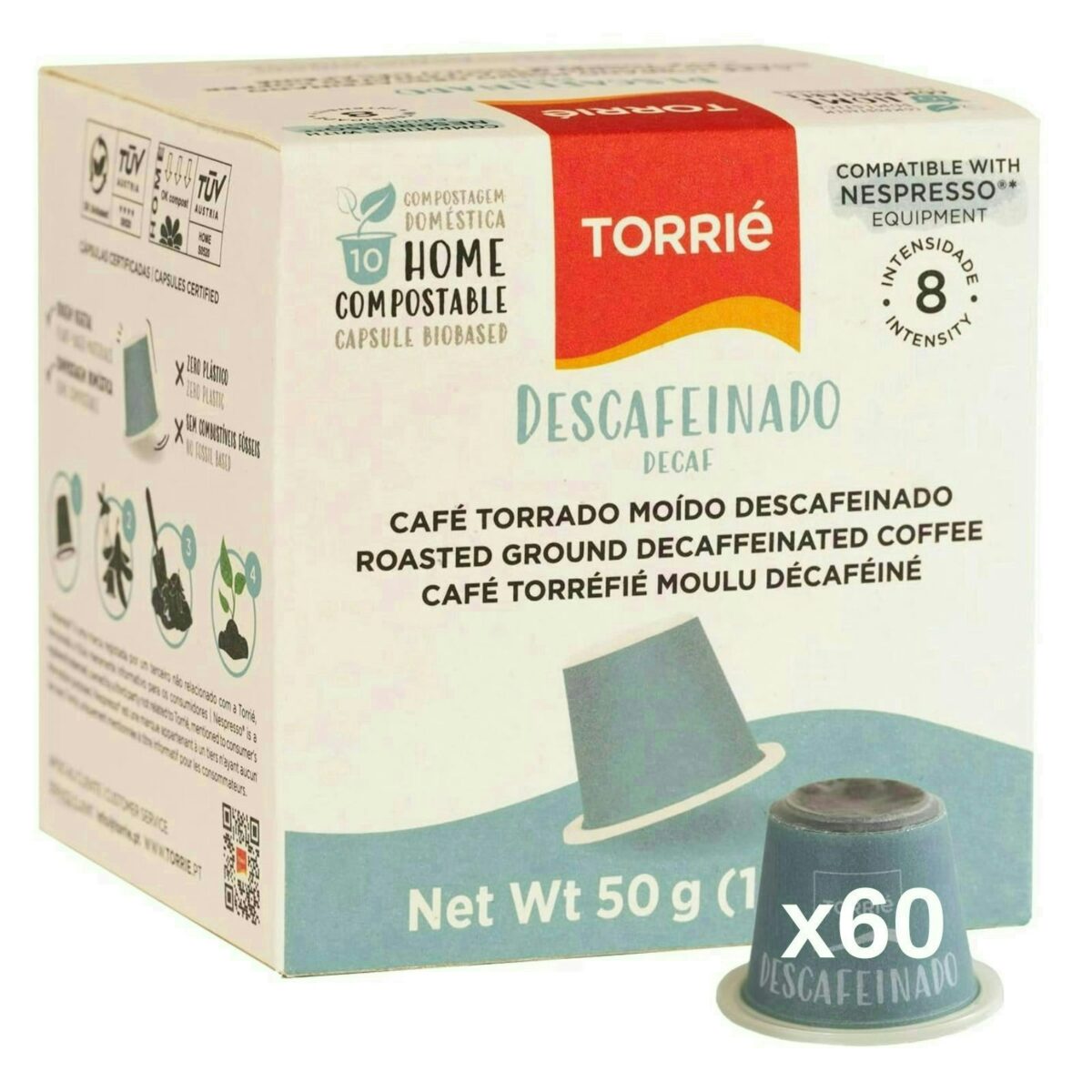 Home Compostable Decaf Nespresso ® Compatible Biodegradable Coffee Capsules 60 Pods 2