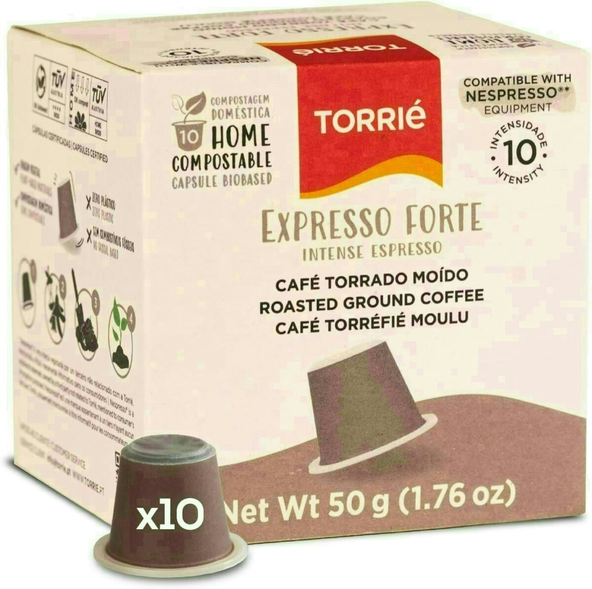 Home Compostable Intense Taste Nespresso ® Compatible Biodegradable Coffee Capsules 10 Pods 1