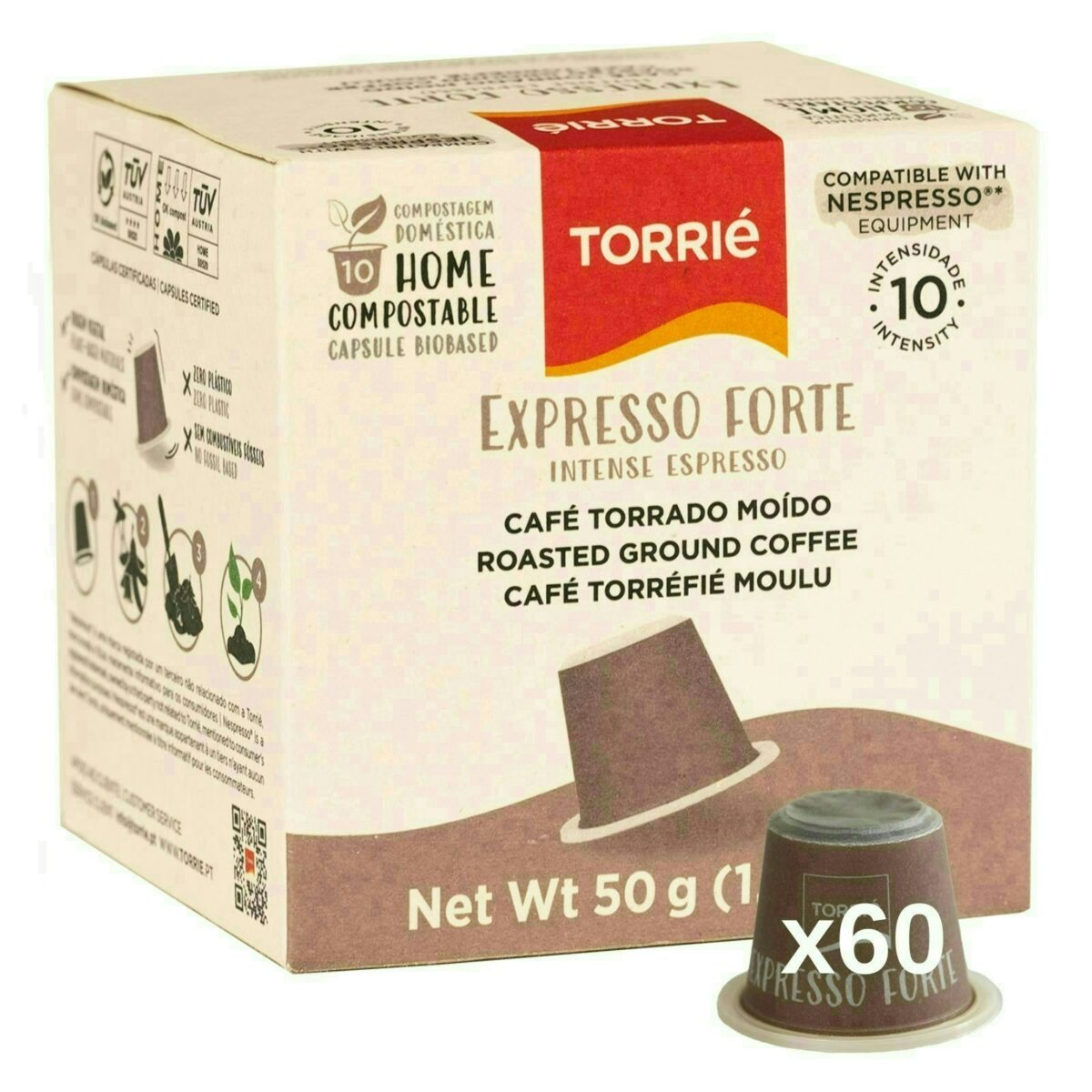 Home Compostable Intense Taste Nespresso ® Compatible Biodegradable Coffee Capsules 60 Pods 1