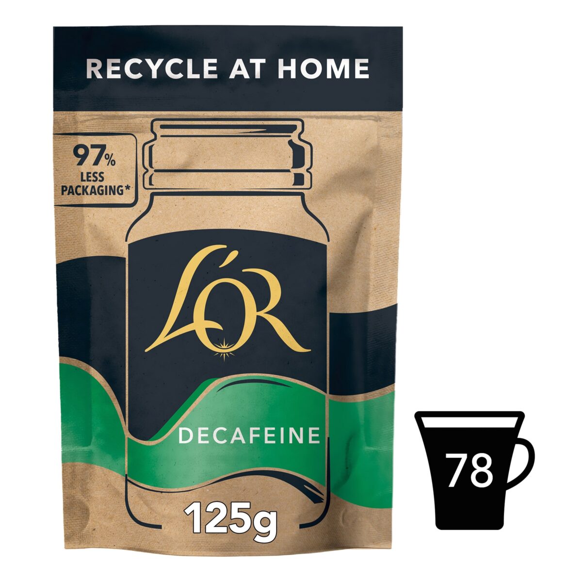 LOR Decaf Paper Refill Instant Coffee 125G 1