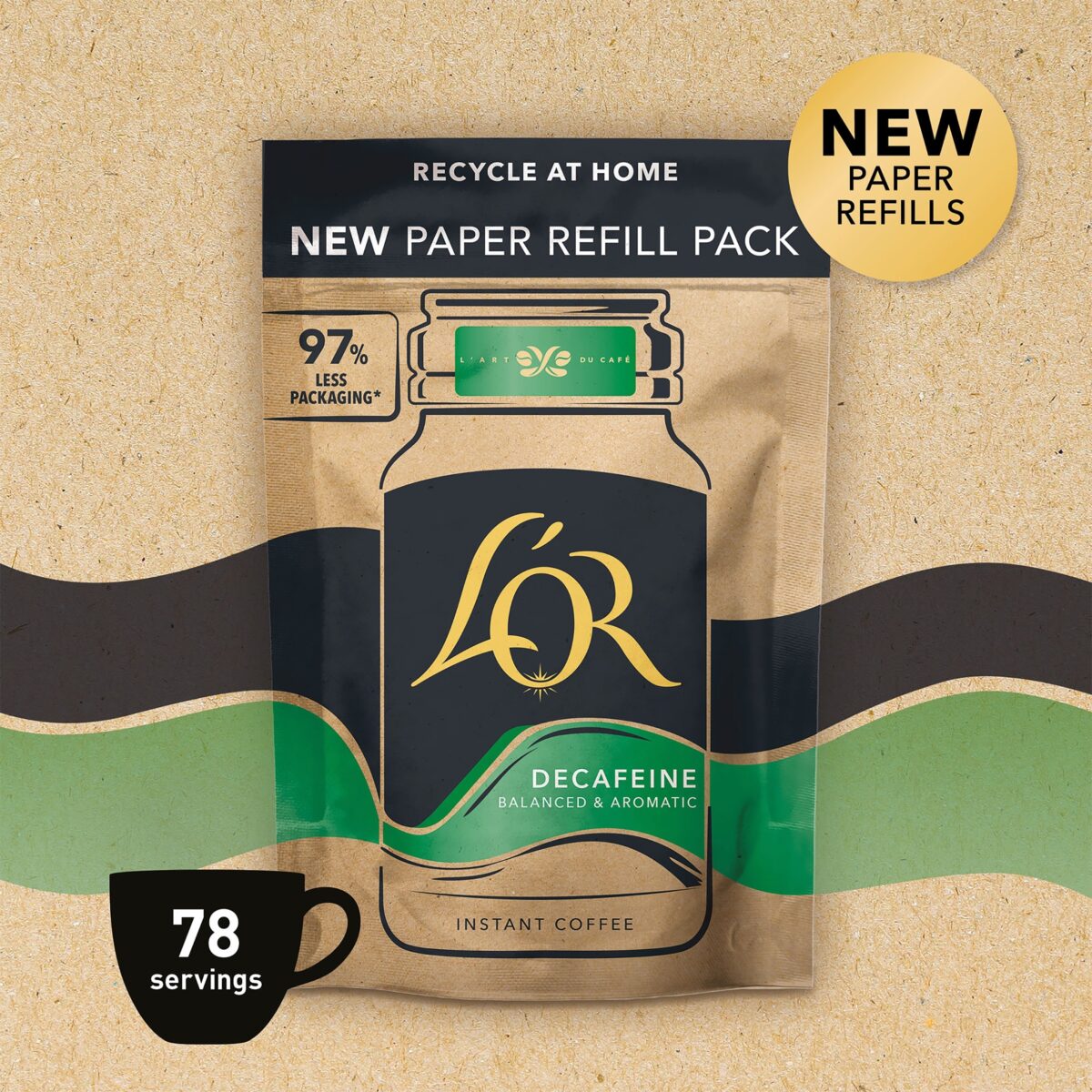 LOR Decaf Paper Refill Instant Coffee 125G 2