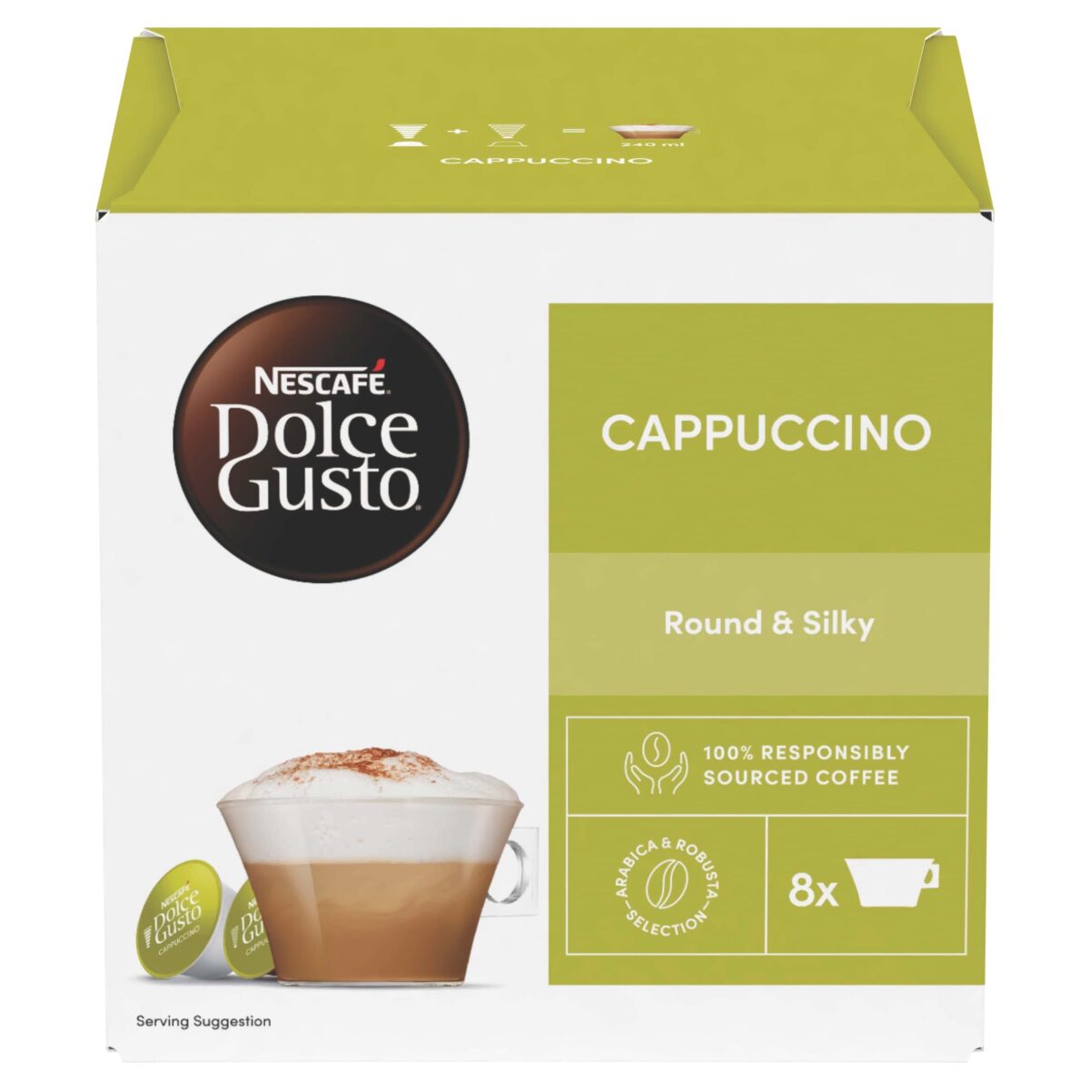 Nescafe Dolce Gusto Cappuccino Coffee Pods X16 186 4g 1