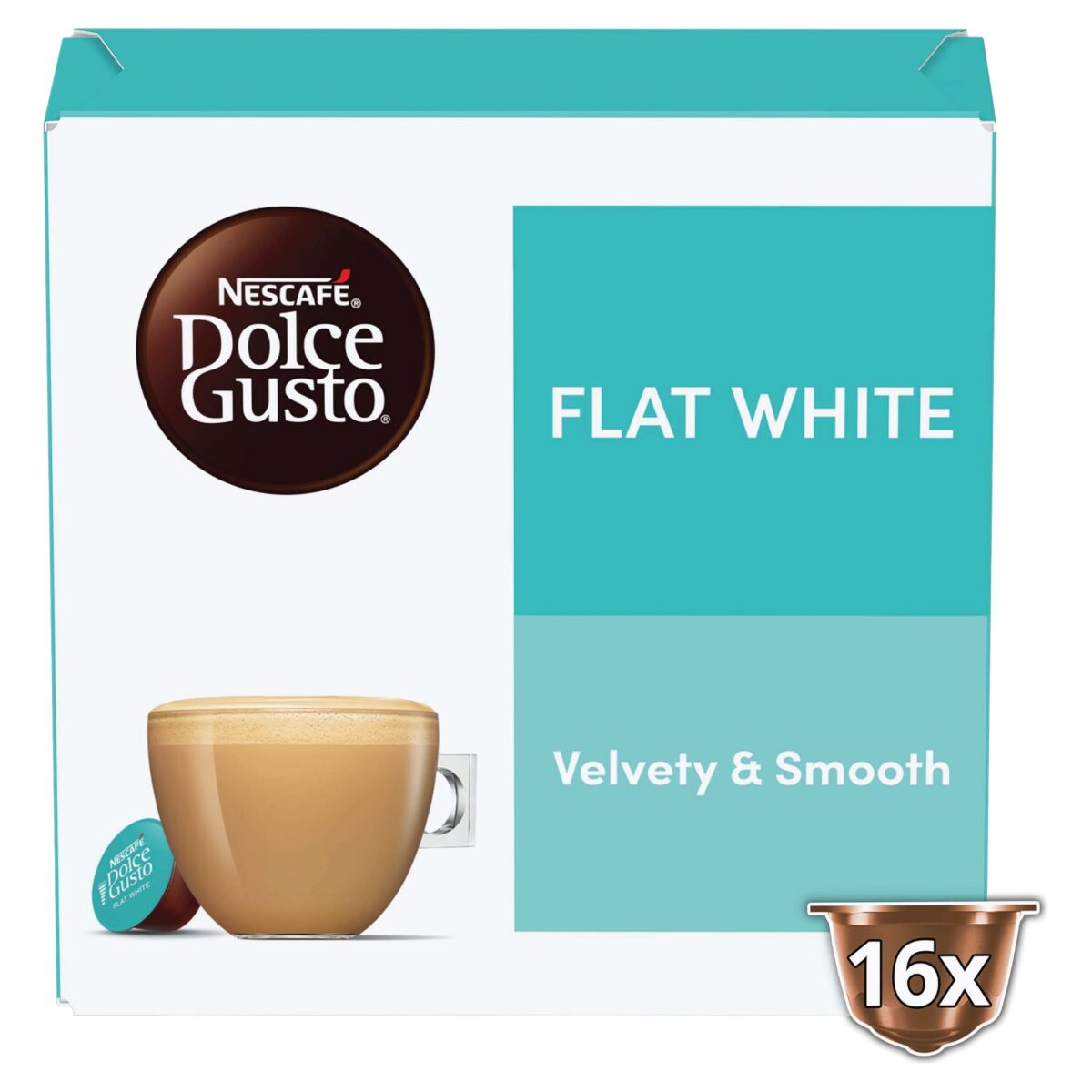 Nescafe Dolce Gusto Flat White Coffee Pods X16 187 2g 1