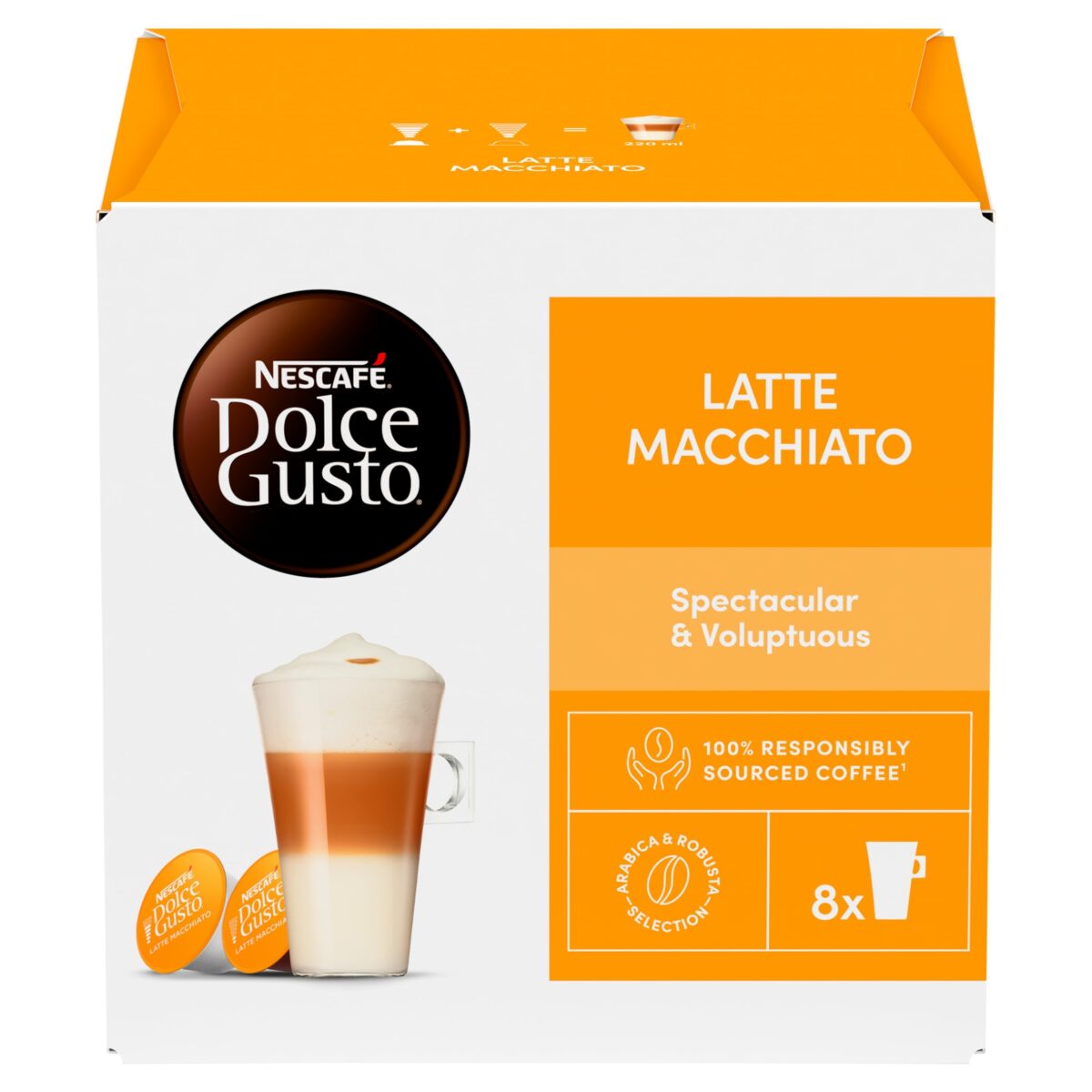 Nescafe Dolce Gusto Latte Macchiato Coffee Pods X16 183 2g 1