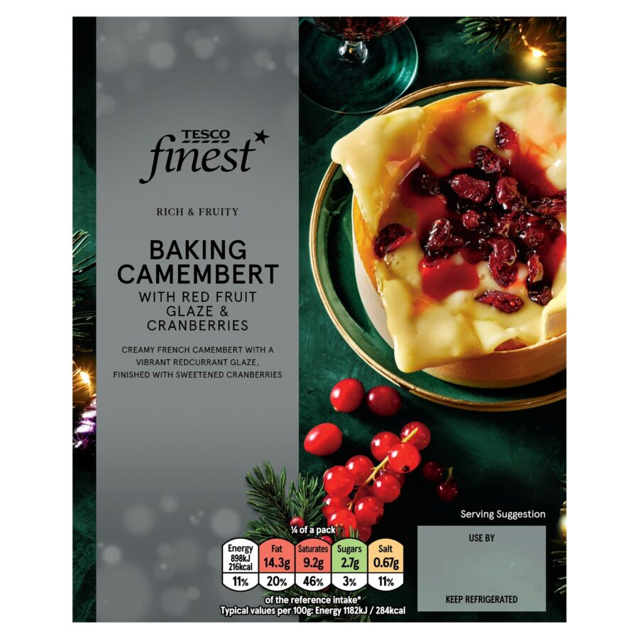 TESCO-FINEST-BAKING-CAMEMBERT-with-RED-FRUIT-GLAZE-and-CRANBERRIES-305g