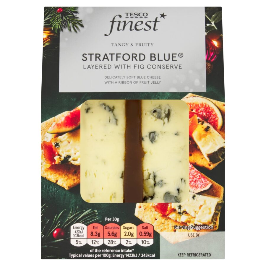 TESCO-FINEST-STRATFORD-BLUE-LAYERED-WITH-FIG-CONSERVE-150G