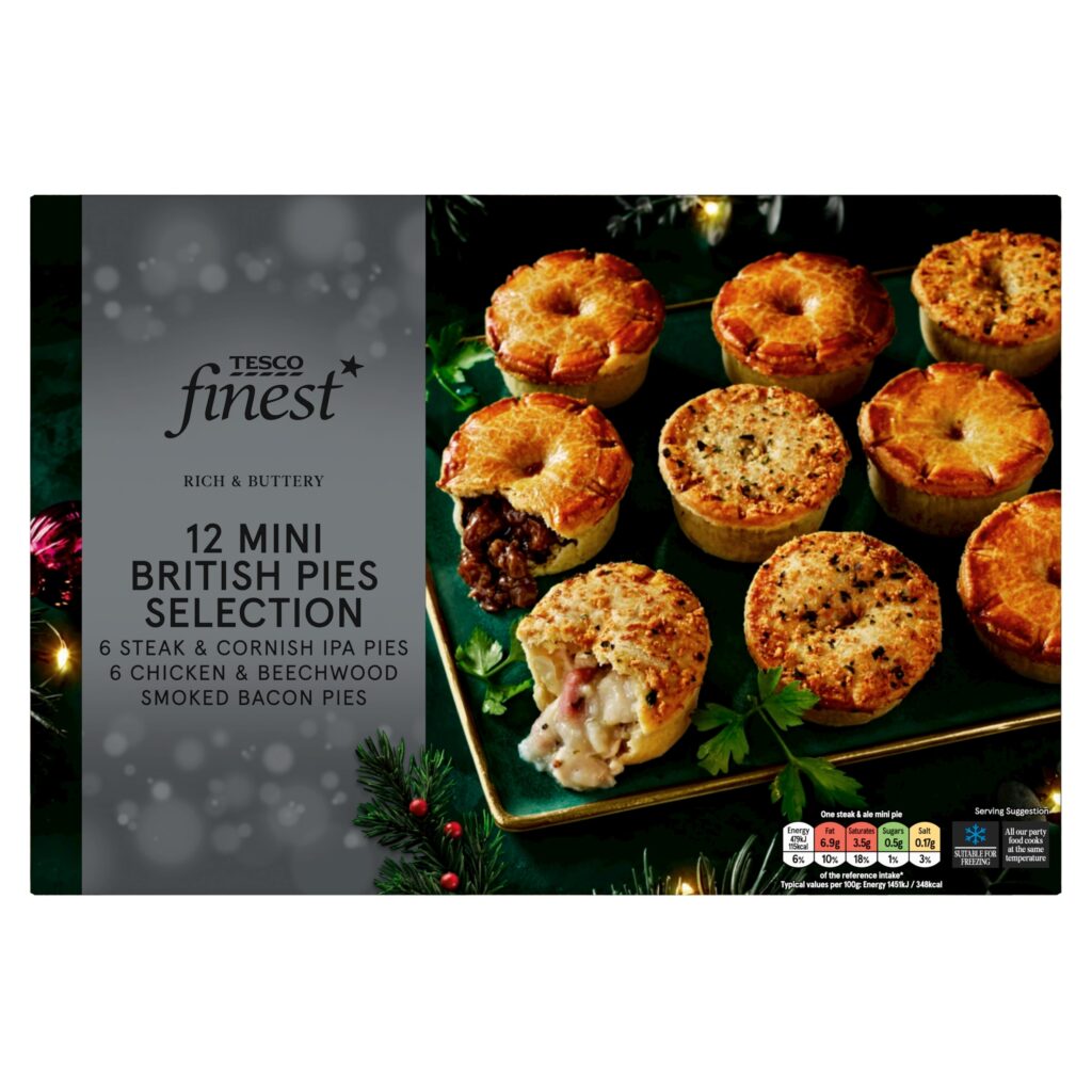 Tesco-Finest-12-Mini-Pies-6-Steak-Ale-and-6-Chicken-Bacon-396g