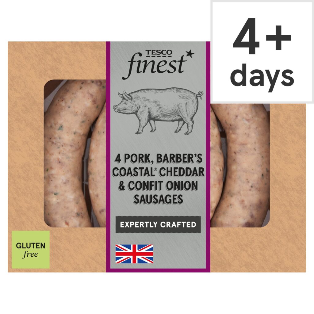 Tesco-Finest-4-Pork-Coastal-Cheddar-Confit-Onion-Sausages-440g