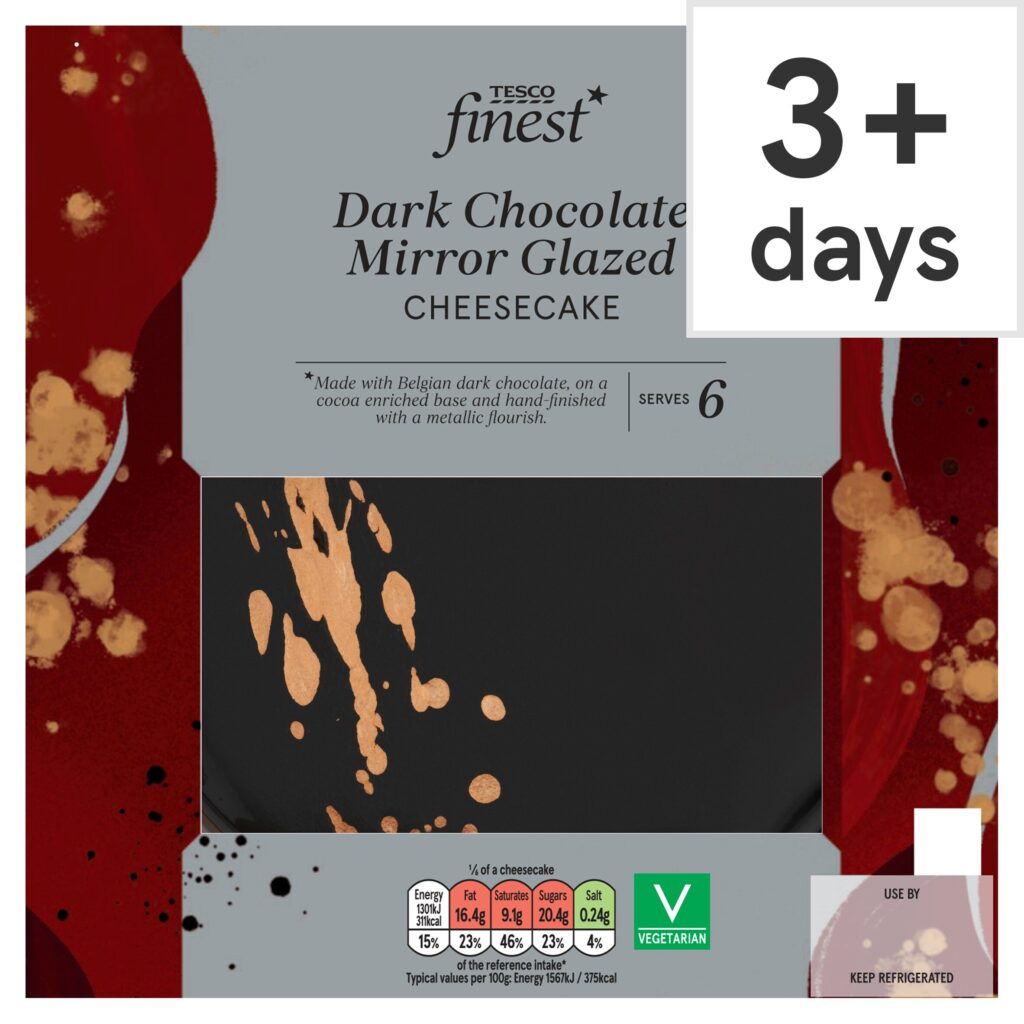 Tesco-Finest-Dark-Chocolate-Mirror-Glazed-Cheesecake-500g